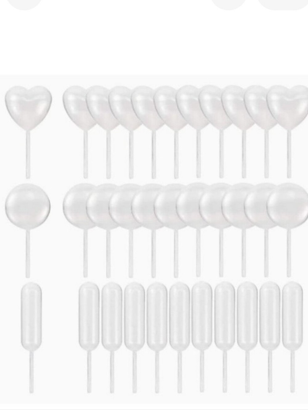 36 Clear Pipettes for Dessert Topping, Syrup, Condiments